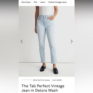 Madewell Tall Perfect Jean